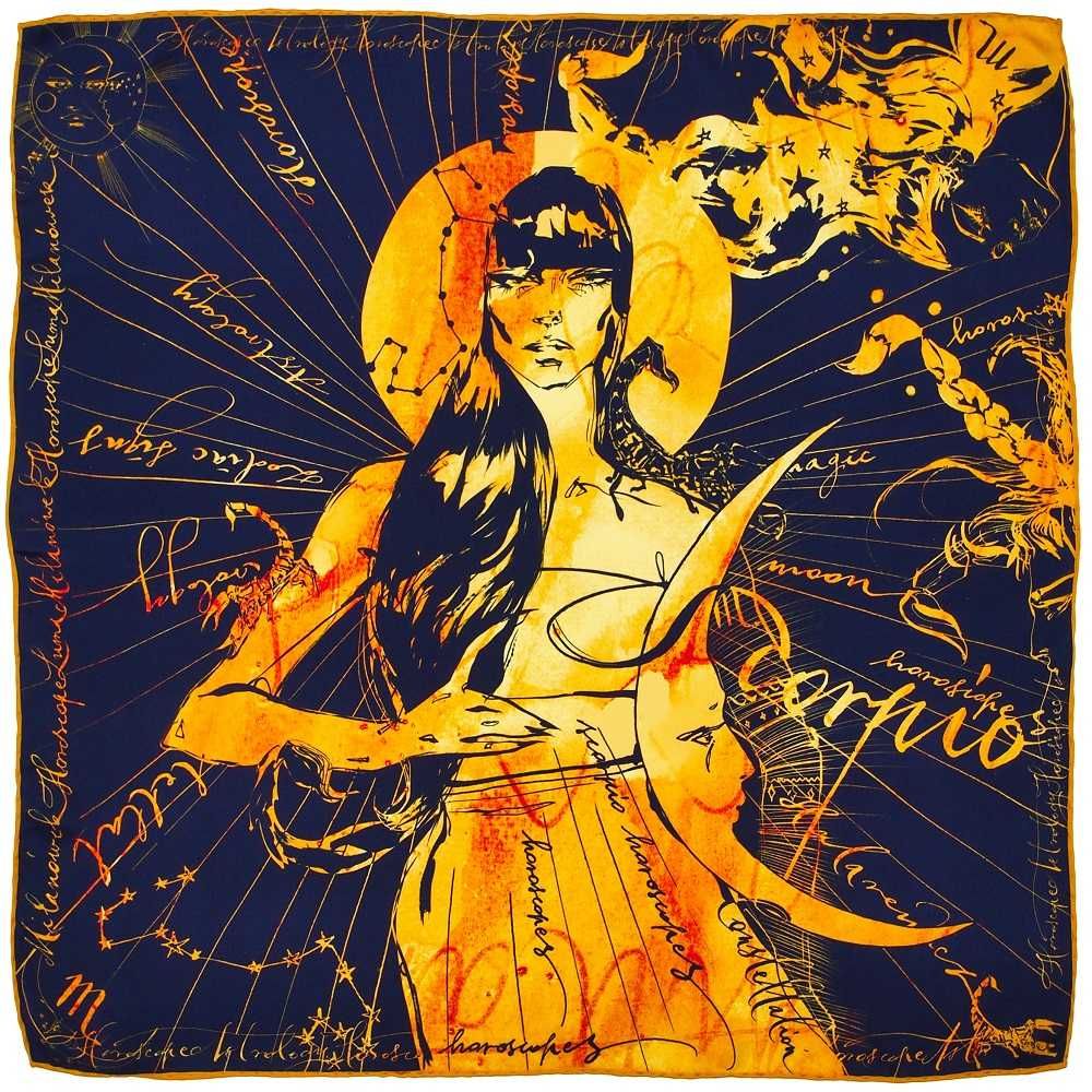 Apaszka Jedwabna Zodiak Skorpion 67x67cm Anny Halarewicz