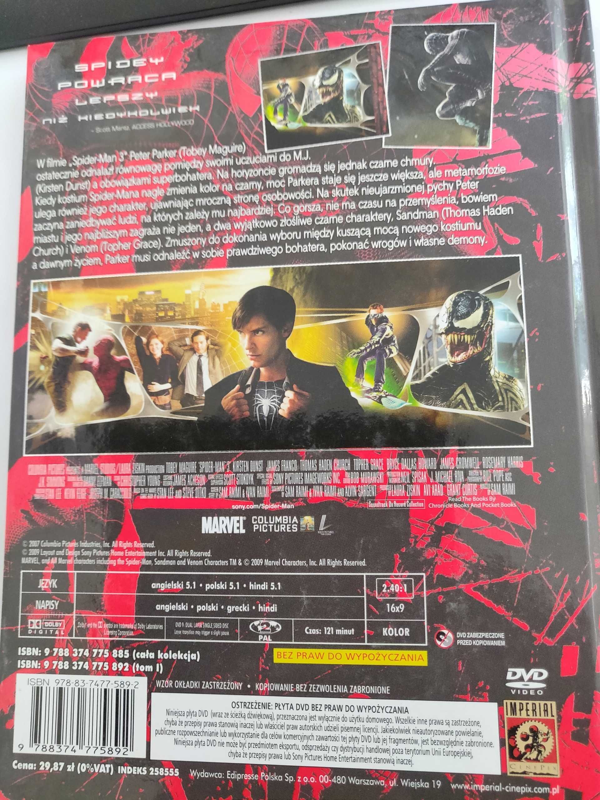 Film SPIDER-MAN 3 książka płyta Kirsten Dunst DVD