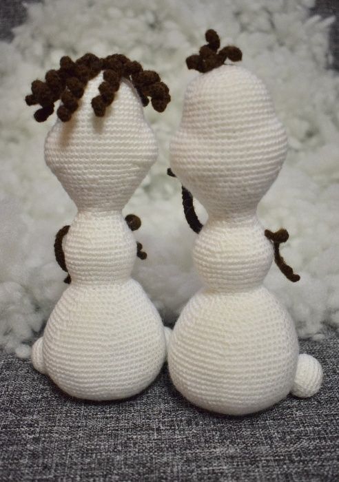 сніговик Олаф + С'юзі - м'які іграшки в'язані гачком (amigurumi)