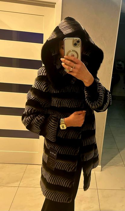 Futro naturalne szynszyl plus norka rozm S M do L