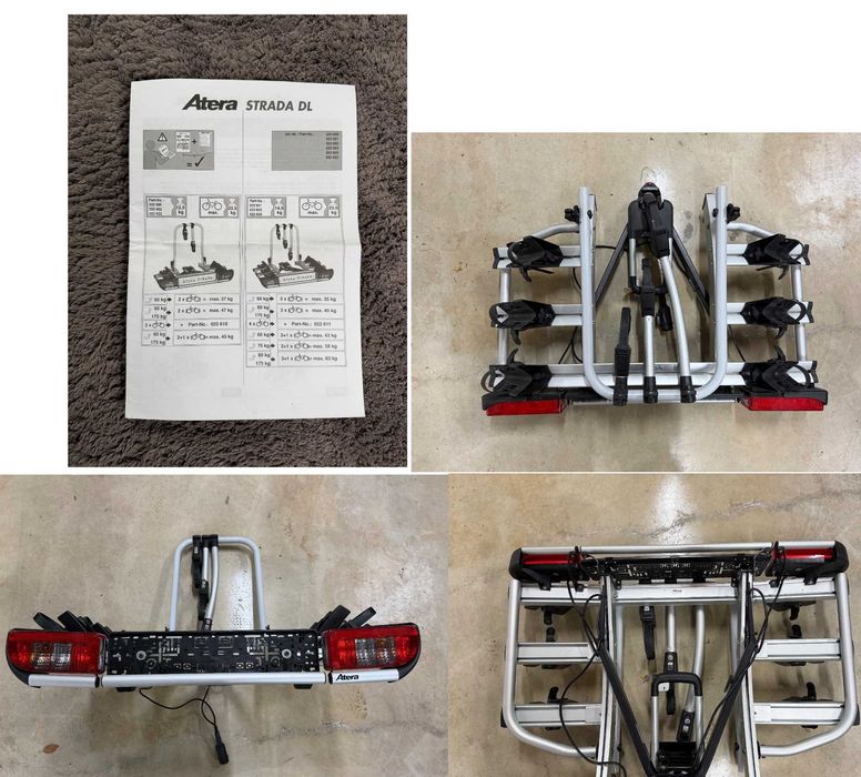 Bagażnik na hak na 3 4 rowery rowerowy ATERA  jak THULE  jak NOWY