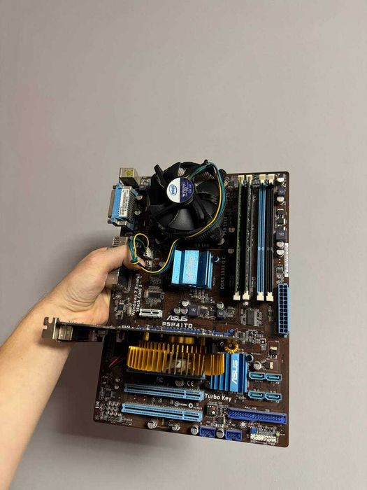 Комплект 775 Asus P5P41TD/Quad Q8400/DDR3 4GB/8600GT 512MB/охолодження