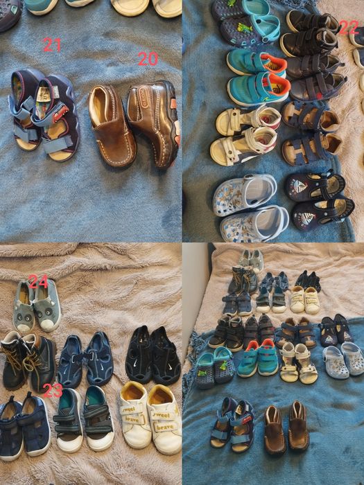 Sprzedam 17 par bucików dla chłopca od 20-24 markowe