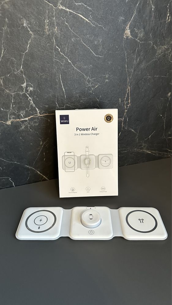 Бездротова Зарядка WIWU M6 Power Air 3in1 Series (White)