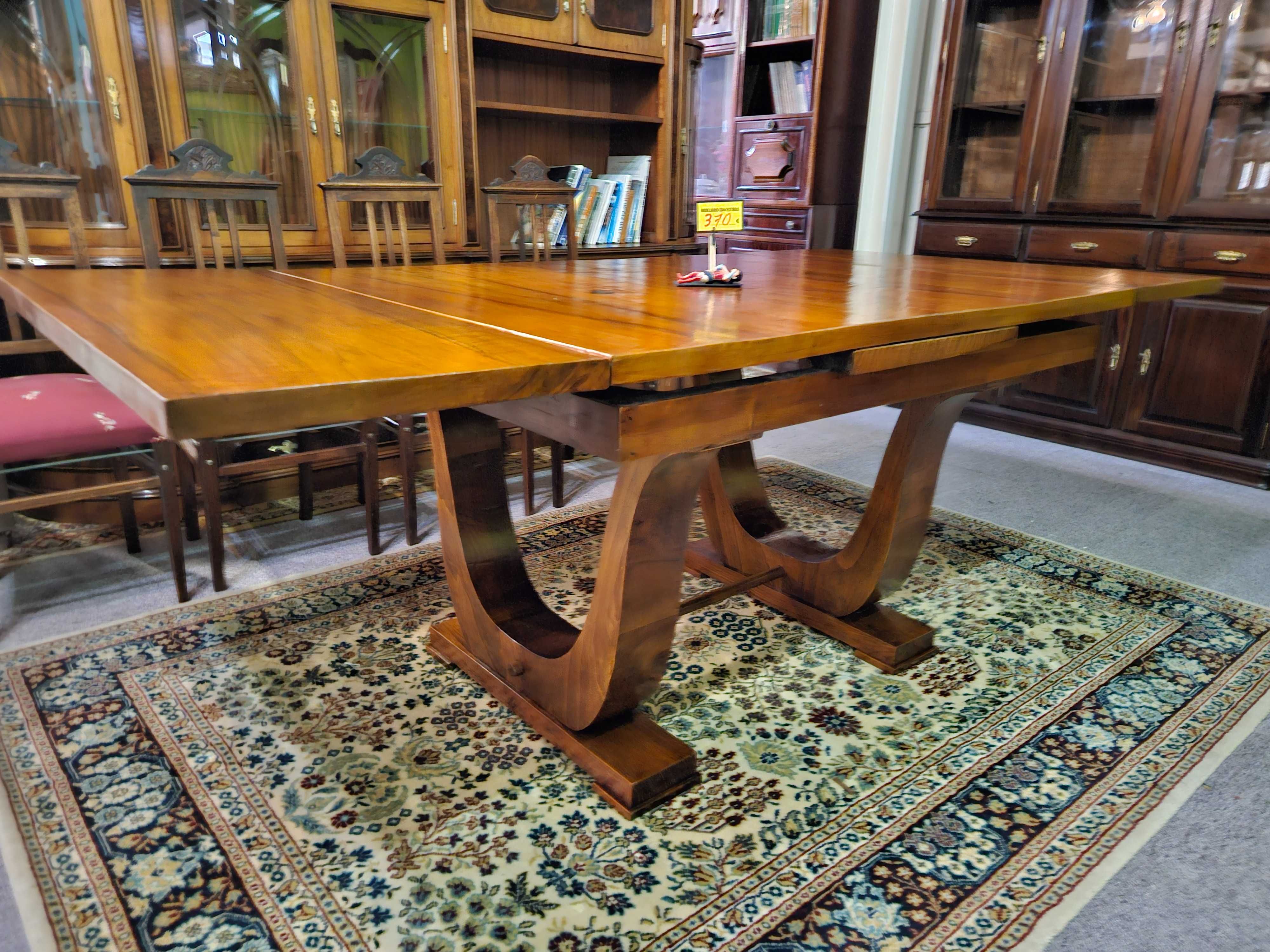 Mesa antiga estilo arte Deco totalmente restaurada - Extensível