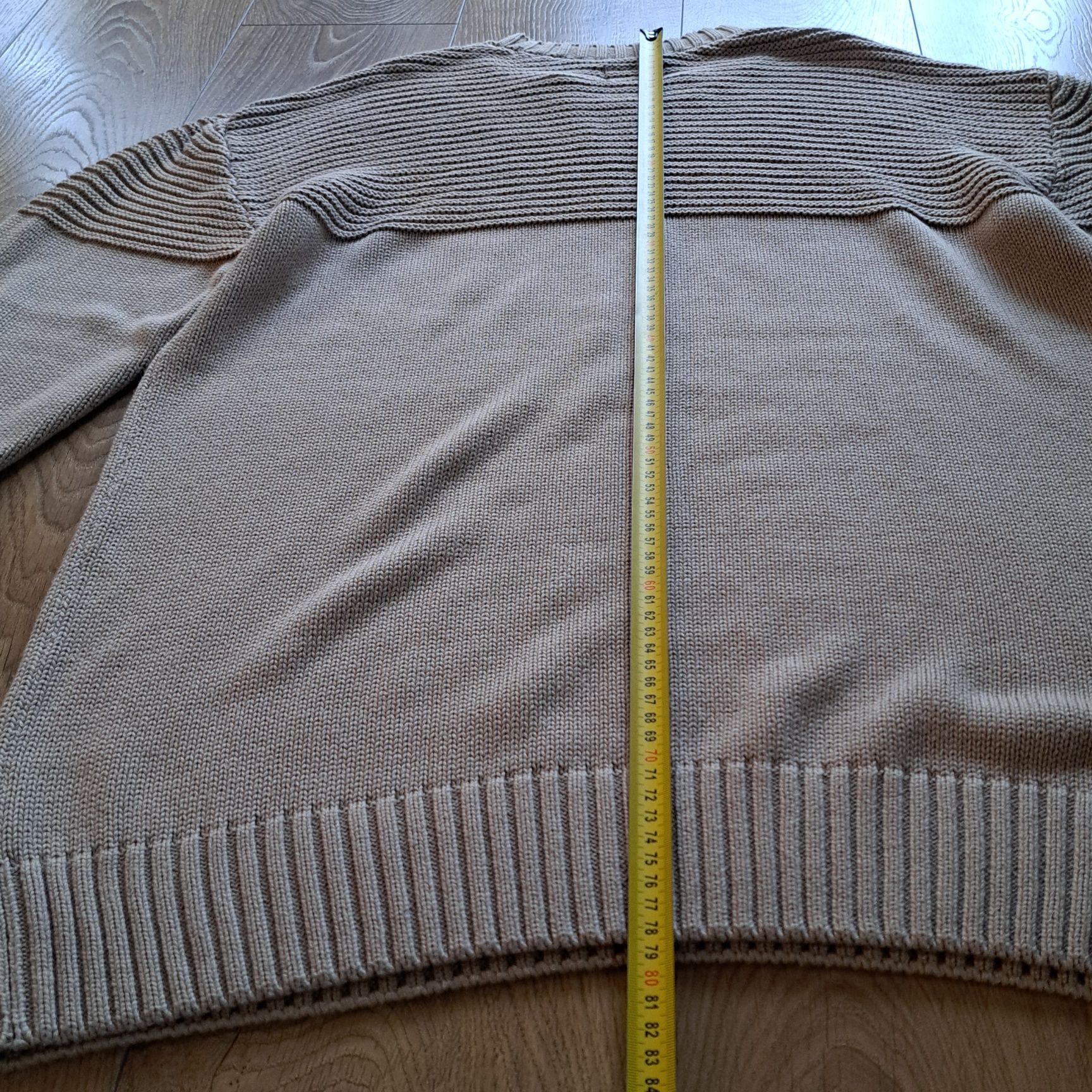 Beżowy sweter męski C&A Clockhouse XXL – gruby splot, modny fason