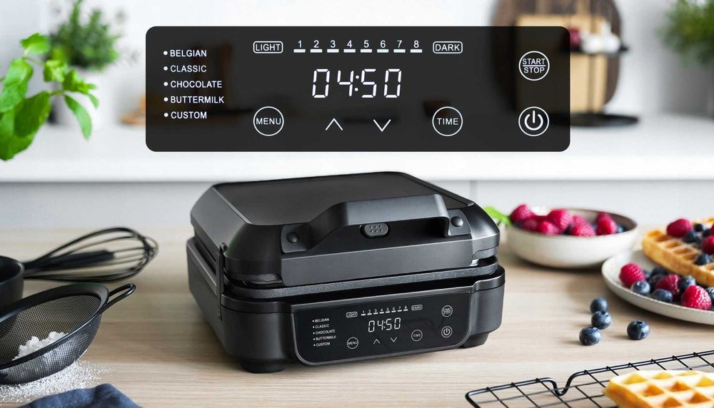 AUTOMATYCZNA Gofrownica 2 gofry 8 stopni wypieczenia 5 programów 2200W