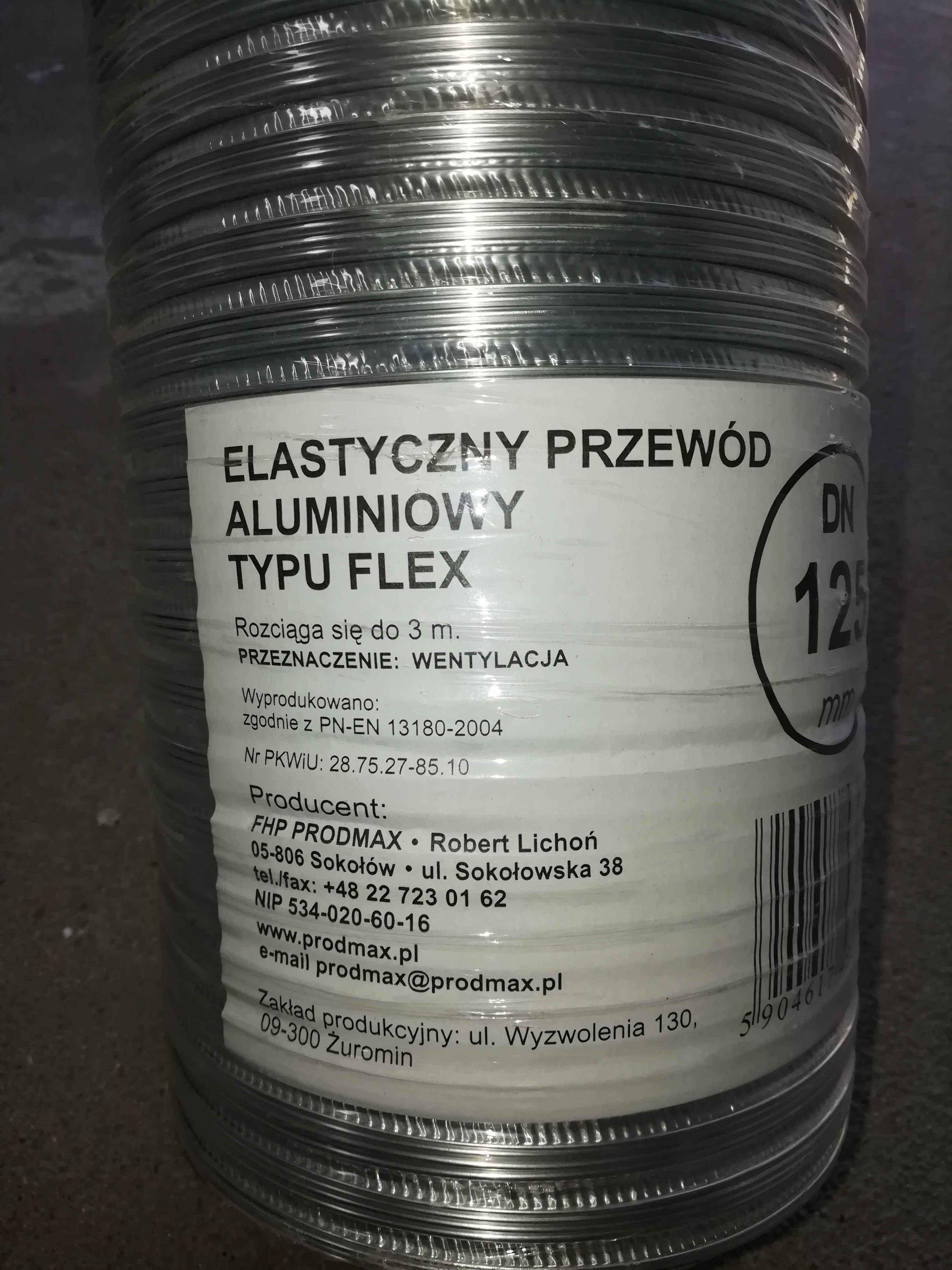 Elastyczny przewód aluminiowy flex do 3m srednica 125mm