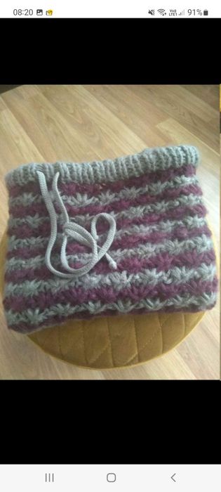 Komin męski szaro fioletowy