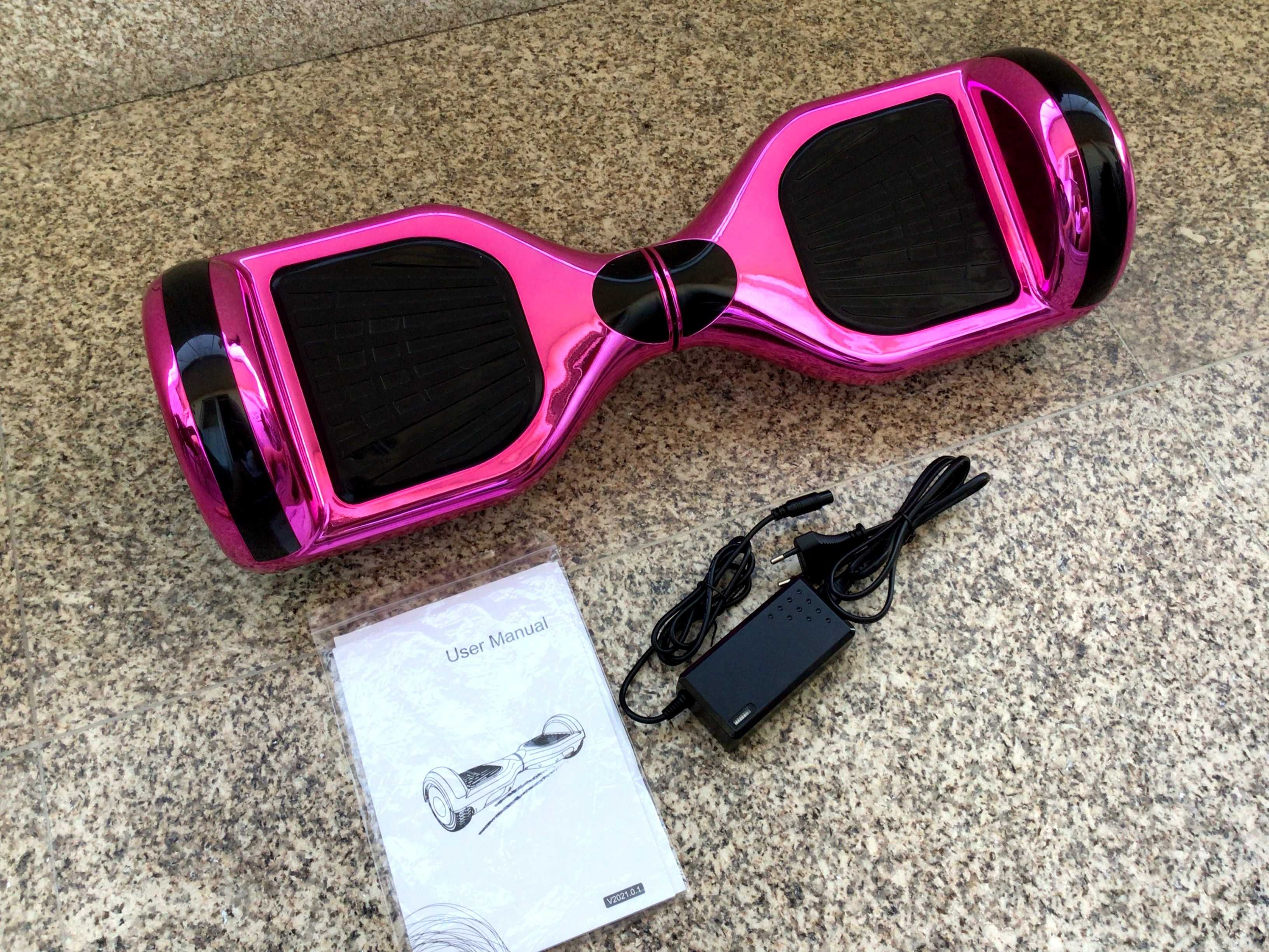 Hoverboard 6'5" 2 rodas com luzes LED, Bluetooth e bolsa de transporte