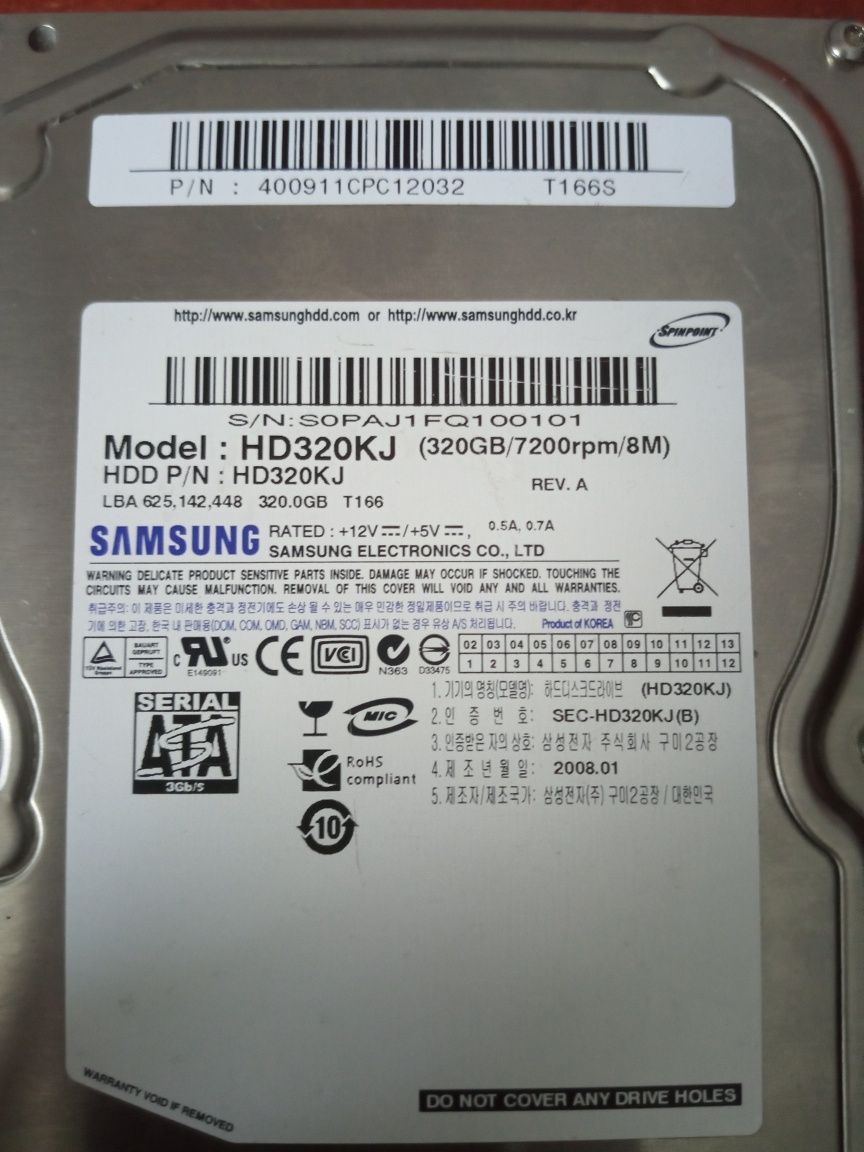 Новый HDD Samsung 320GB 7200 RPM SATA II
