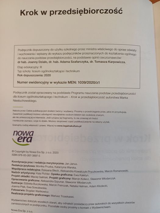 Krok w przedsiębiorczość Nowa Era