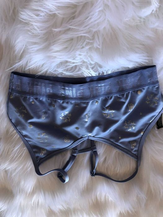 top de desporto pink victoria secret azul tamanho m