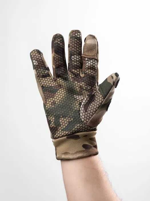 Тактичні перчатки мультикам з відкидними пальцями утеплені M, L