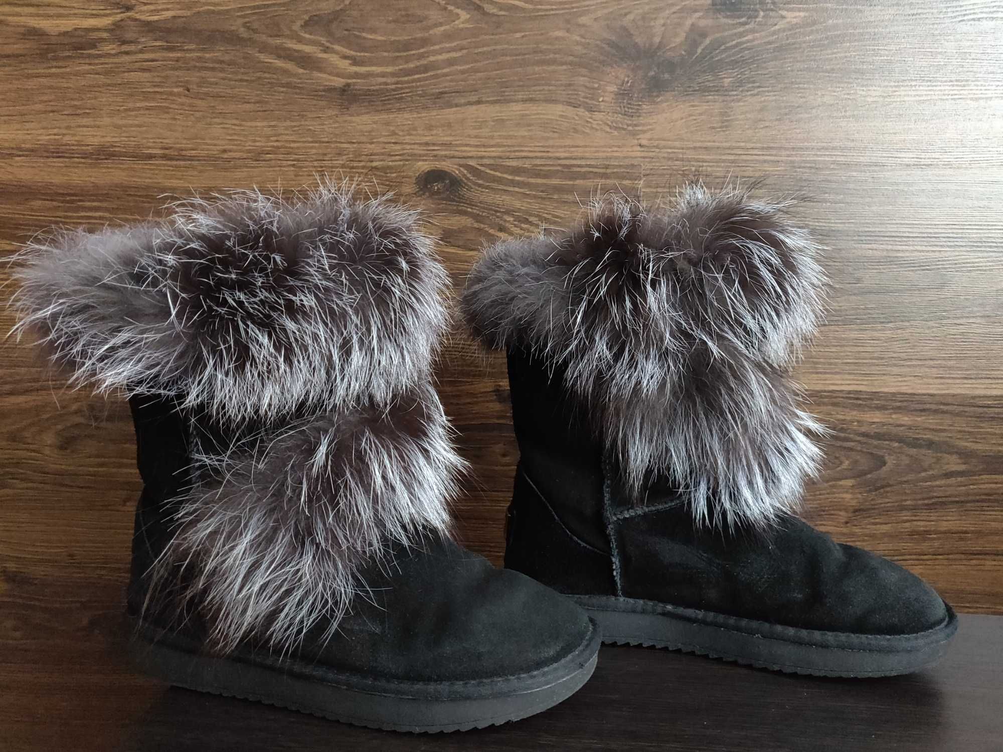 Угги женские It is fashion высокие замшевые с мехом р.40/ 25,5 см.