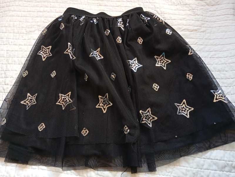 Tiulowa czarna spódniczka na podszewce włoska uni