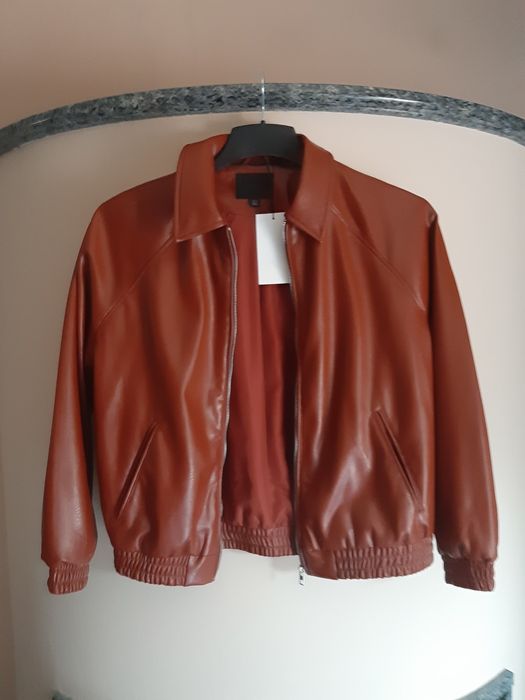 Kurtka Zara xs oversize brąz damska Eko kurteczka bomberka tkmaxx