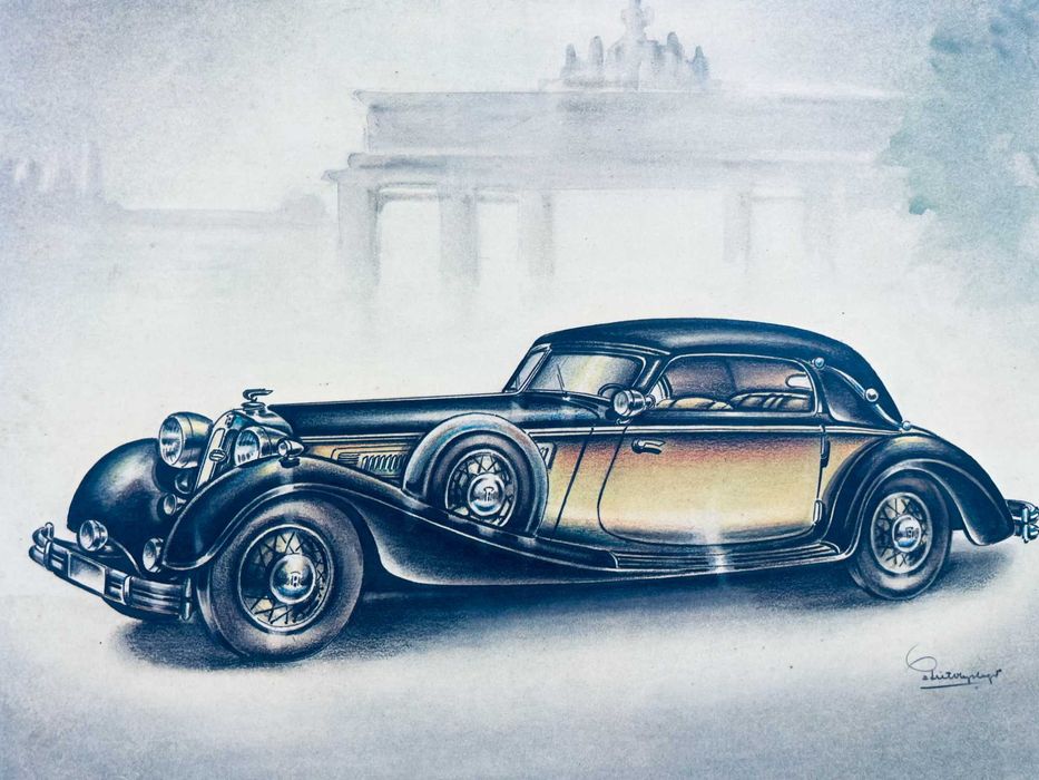 Plakat na ramce drewnianej samochodu HORCH