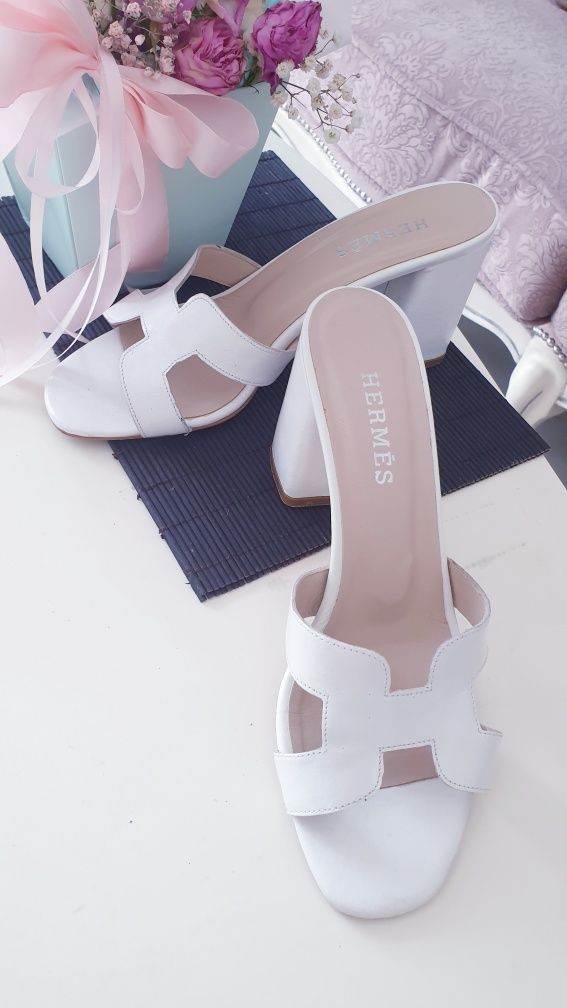 HERMES брендовые кожаные босоножки