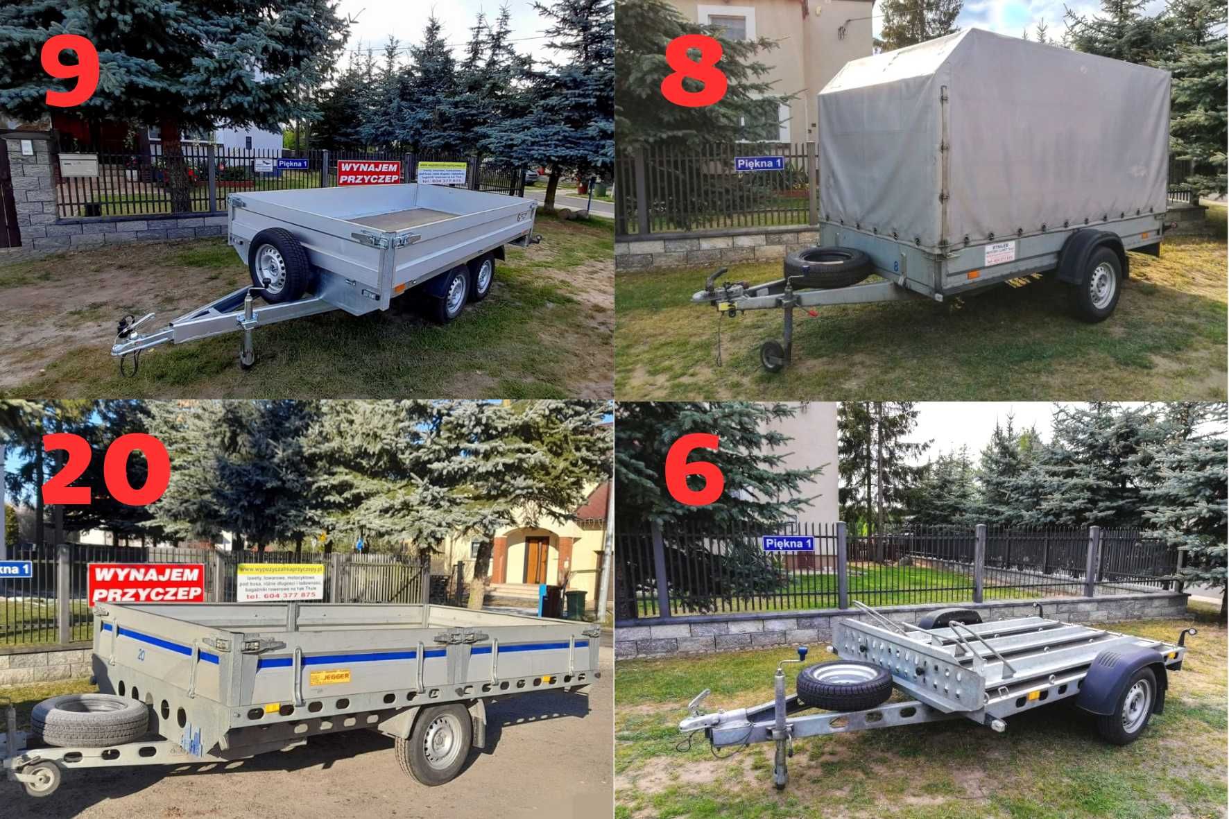 Wypożyczalnia przyczep, lawet, do motocykli i bag.rowerowych na hak