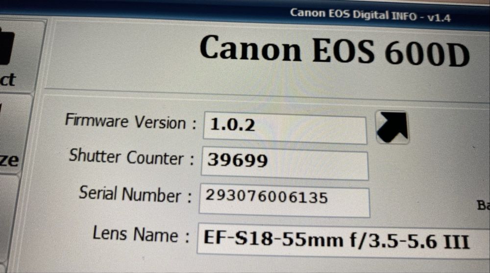 Lustrzanka Canon EOS 600D + obiektyw EFS 18-55mm + torba