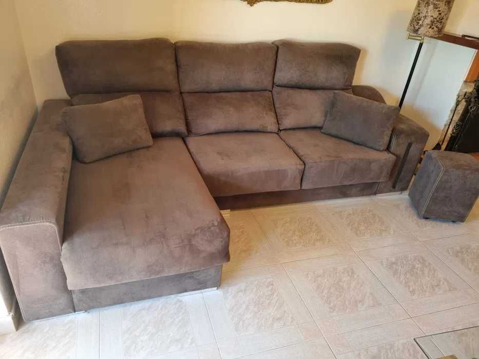 Sofá com chaise longue Antracite