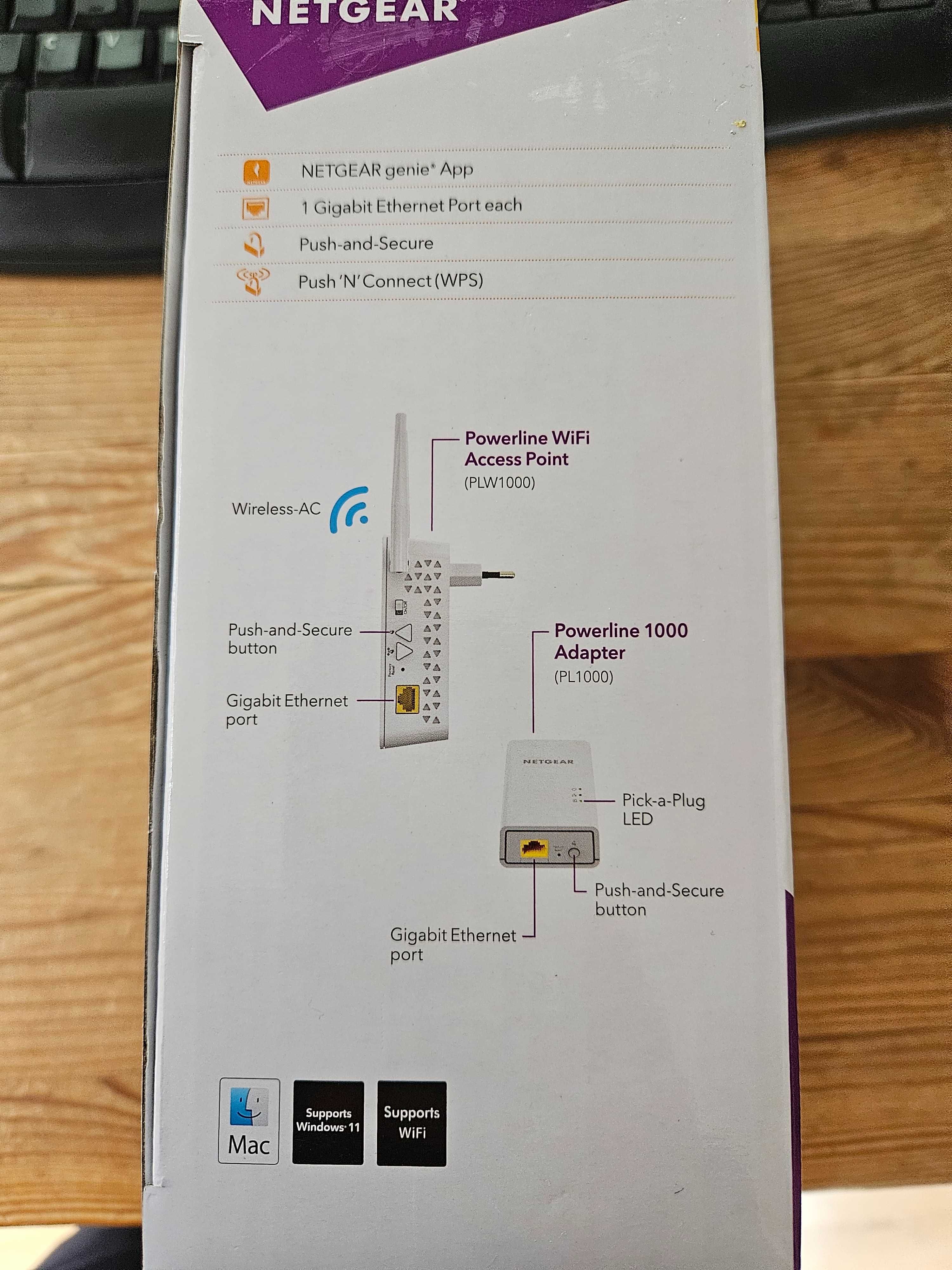 Netgear Powerline 1000+WIFI (Siec po gniazdach + WIFI)