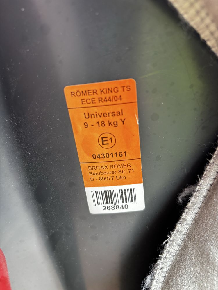 Fotelik Romer King TS 9-18 kg