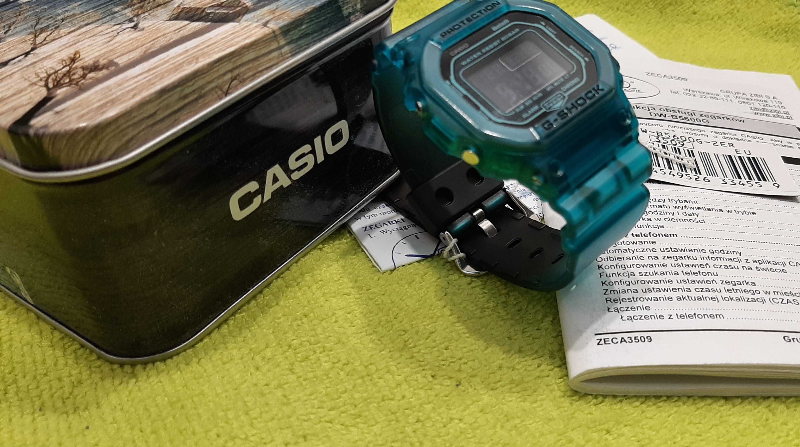 Casio G-Shock DW-B5600G-2ER,bluetooth,nowka,gwara.
