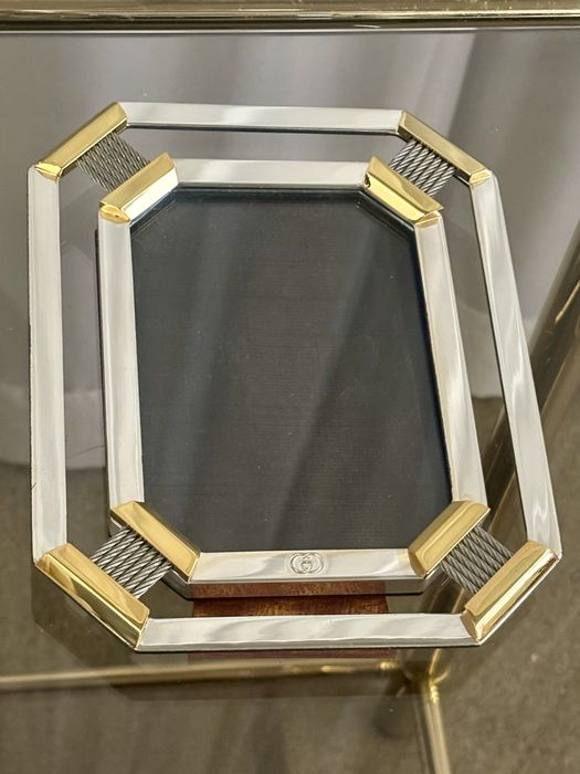 Unikatowa Srebrno złota Ramka na zdjęcie Gucci Włochy 1980te Nowa Mega