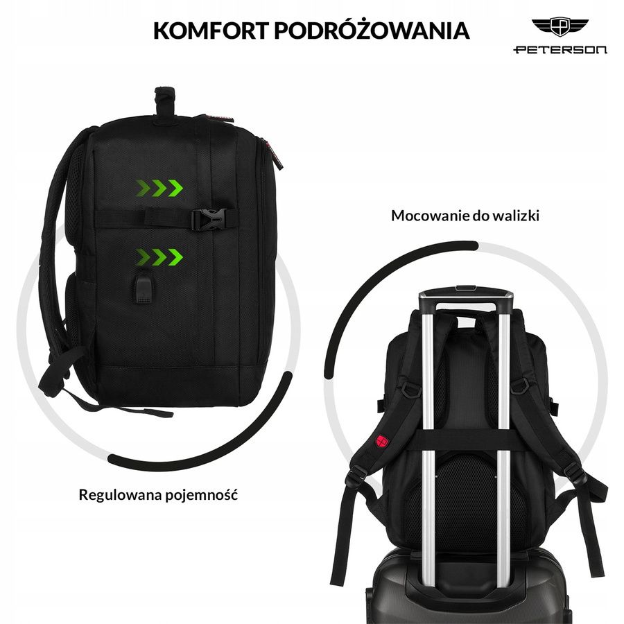 plecak z poliestru z miejscem na laptopa - Peterson