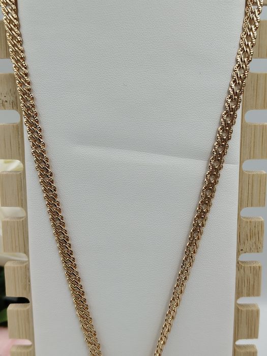 Łańcuszek męski pozłacany 24k złotem Rombo z krzyżem