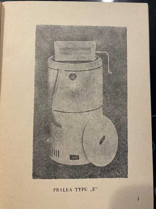 Instrukcja pralki domowej Typ E tzw. Franii