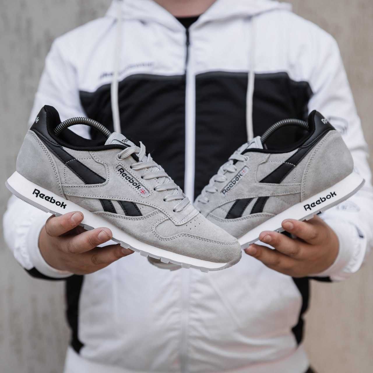 Кроссовки Reebok Clаssіc Grey Suede/Black Line