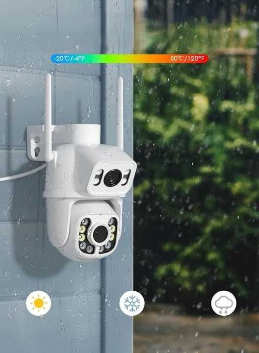 ANBIUX Kamera Zewnętrzna WiFi Dual Lens 2.5K PTZ Auto Tracking 6MP