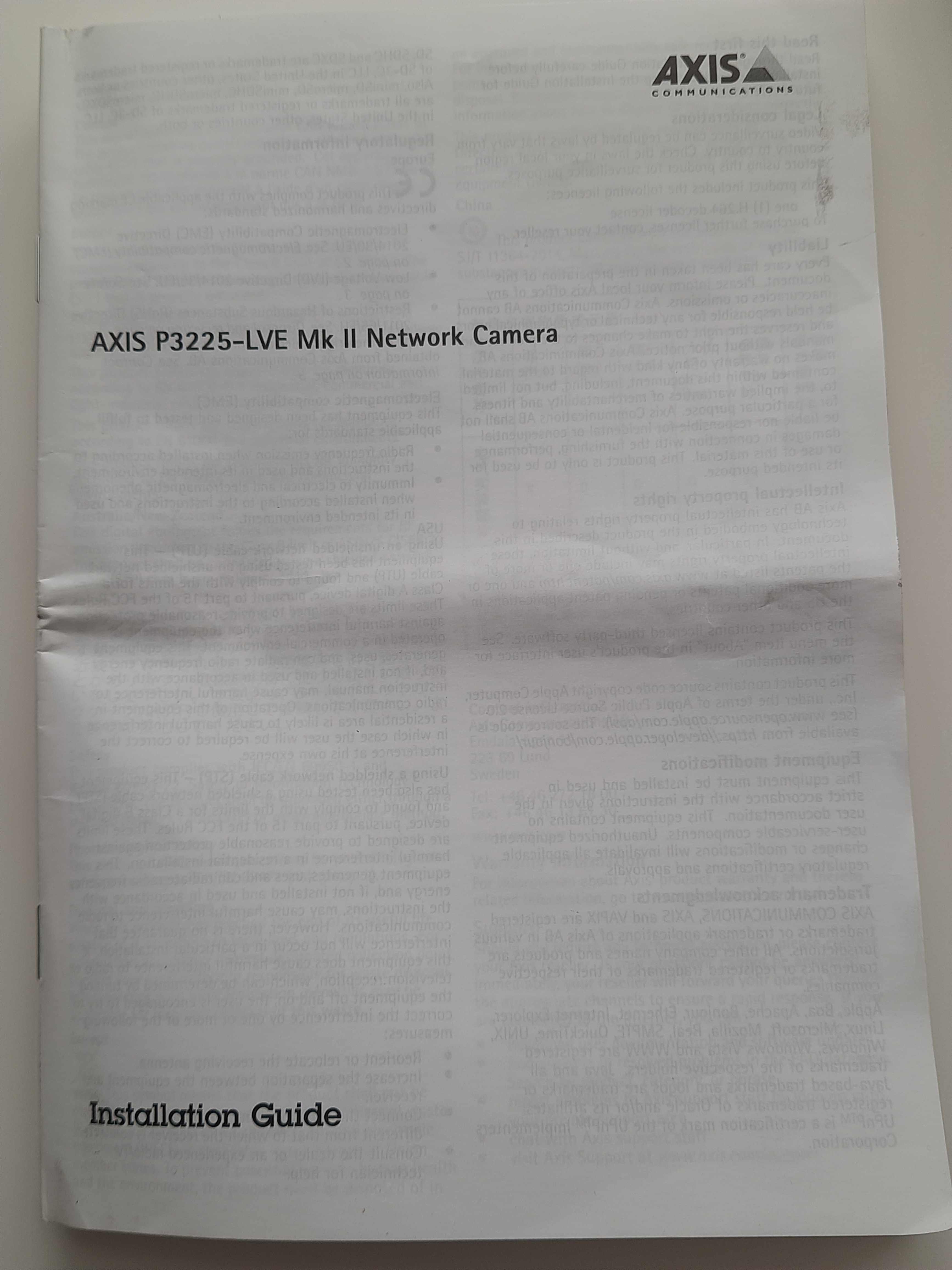 HDTV AXIS P3225-LVE Mk II kamera zewnętrzna kopułkowa