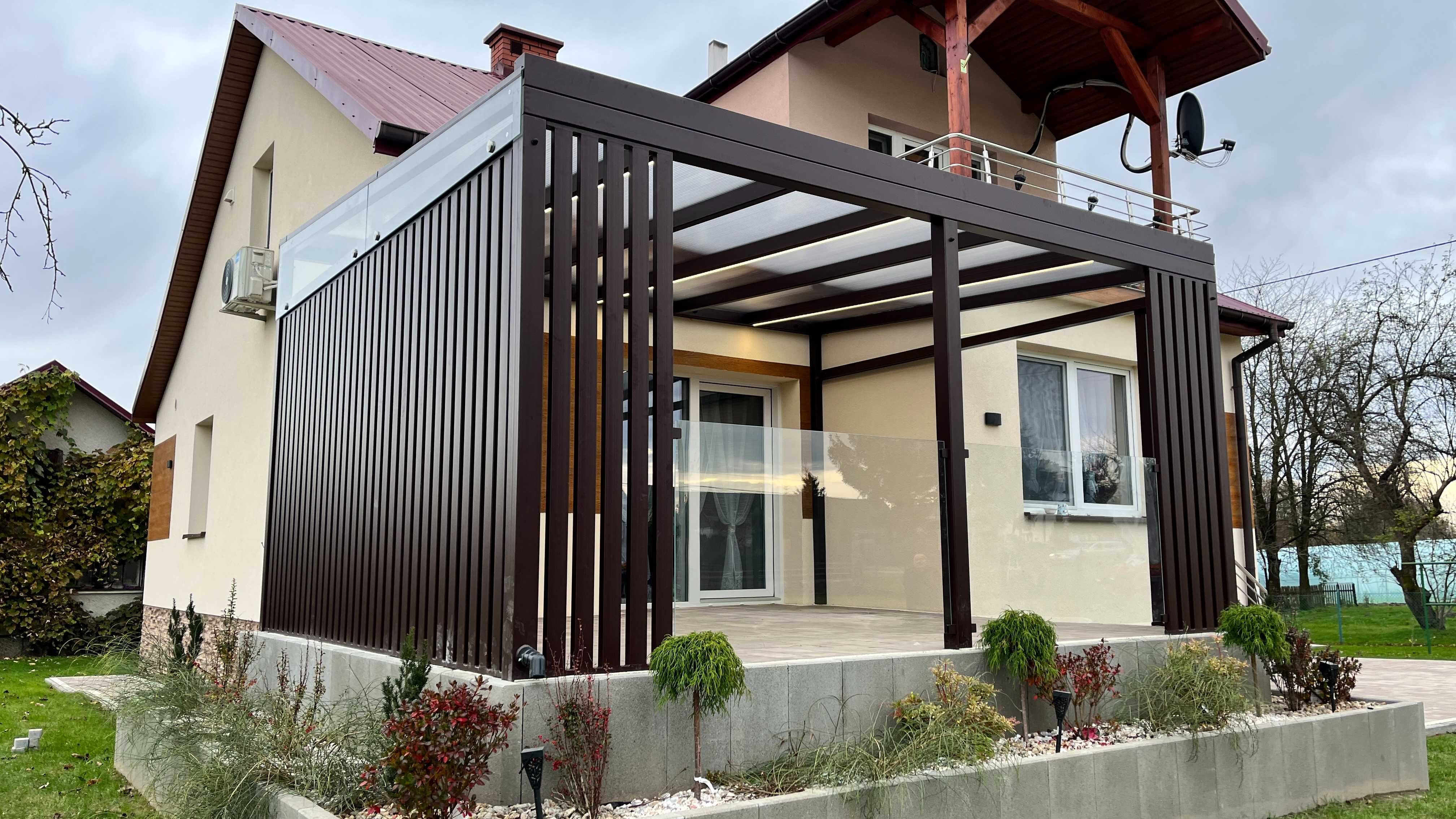 Nowoczesna Zabudowa Tarasu Zadaszenie Pergola, Oranżeria, ogród zimowy