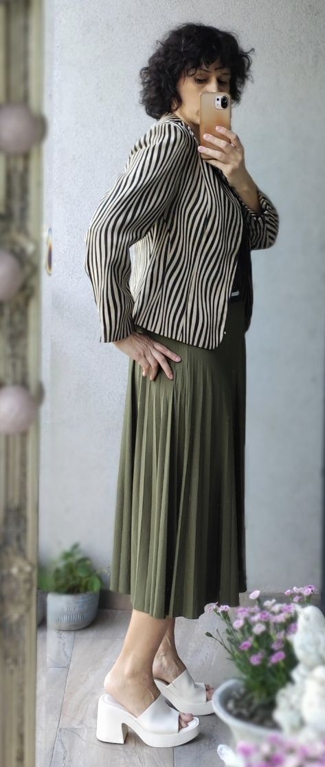 Żakiet marynarka damska biust 48 x 2 M L zebra zamek vintage lata 90