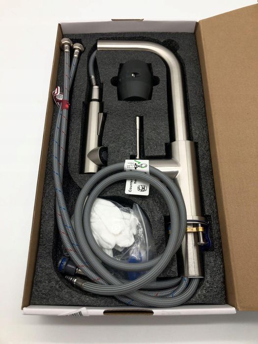 Cecipa Bateria Kuchenna z Wyciąganą Wylewką, Stal Nierdzewna 360°