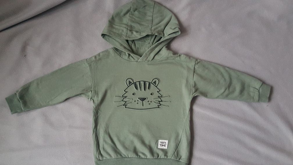 Zielona bluza z kapturem, kot, SoCute r. 92