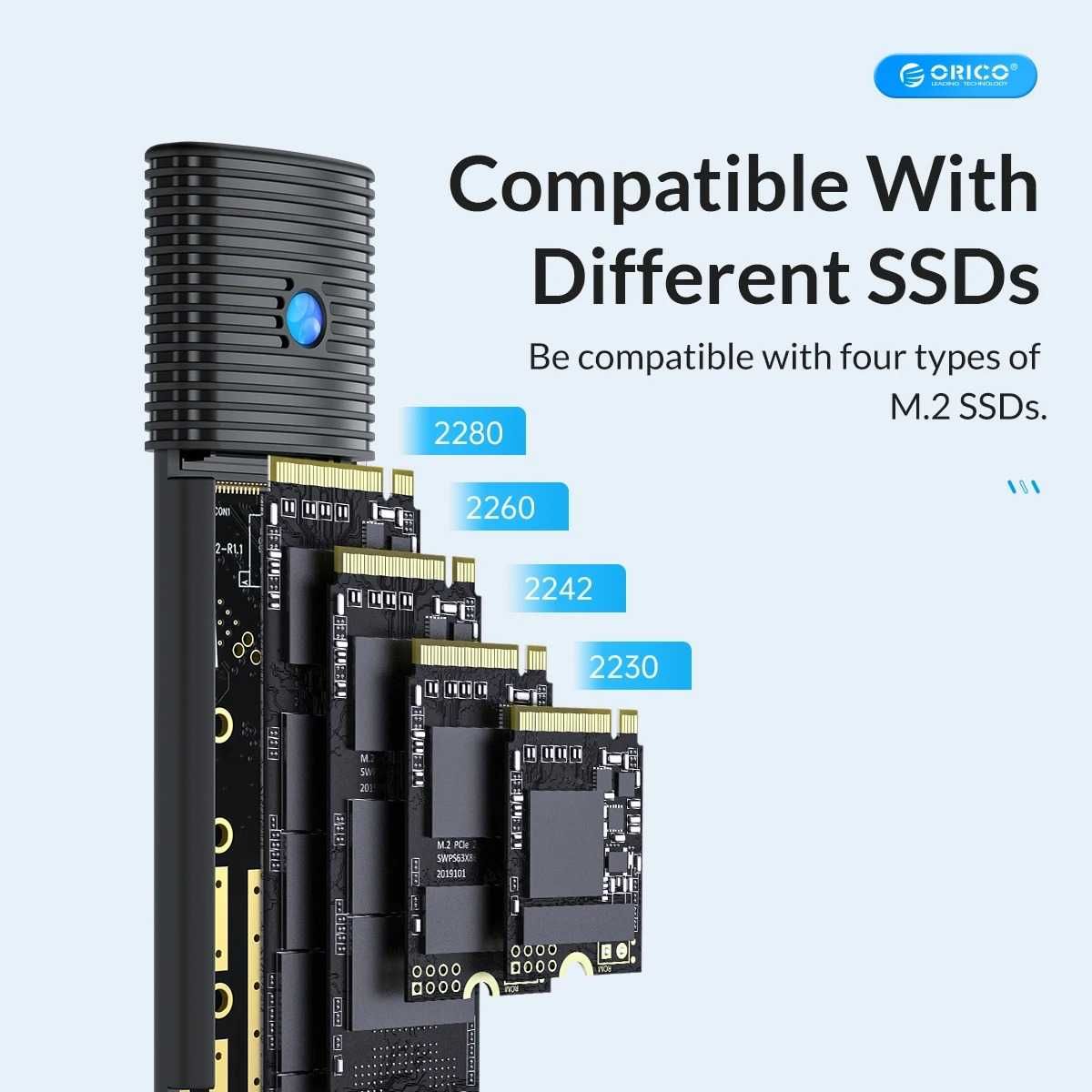 Кишеня дисків Orico M.2 NVMe/SATA 10 Gbps (PWDM2-G2) Blue