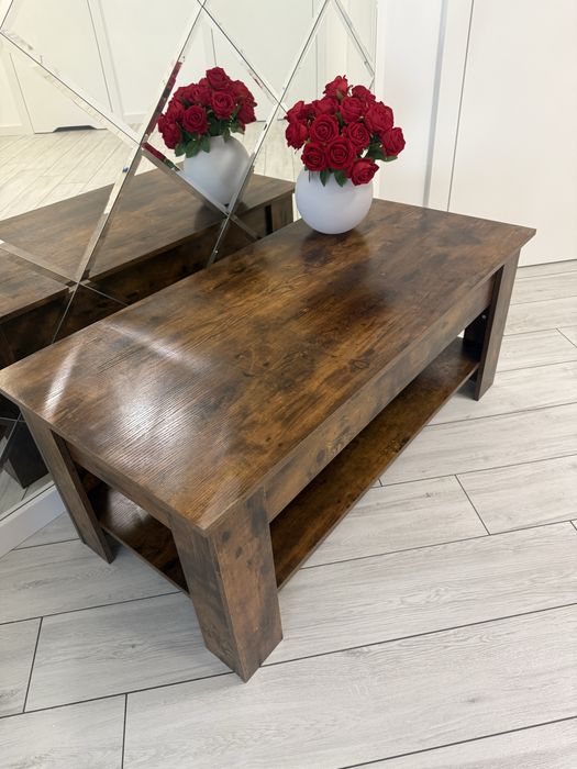 Stolik kawowy z podnoszonym blatem do przechowywania