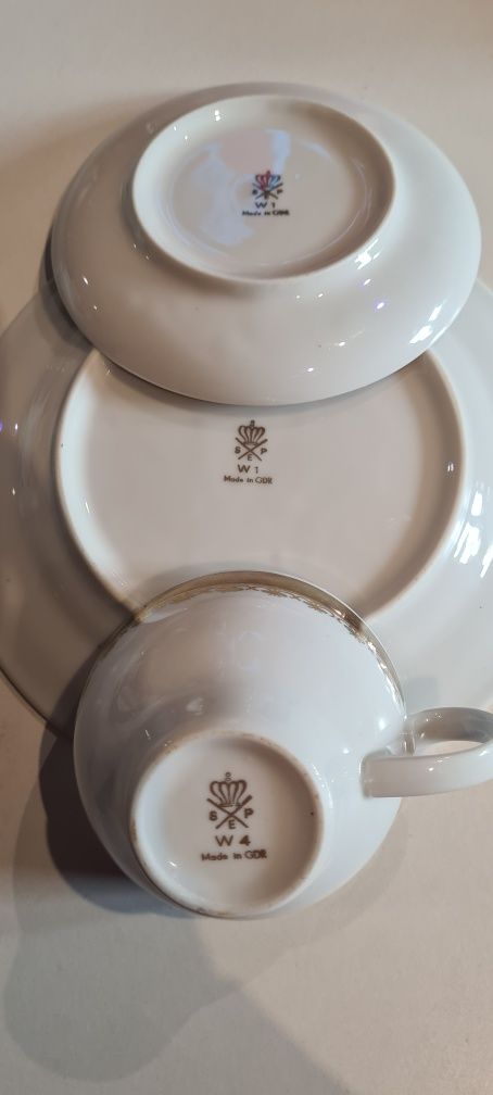 Trio - Piękny zestaw śniadaniowy porcelany niemieckiej SPE