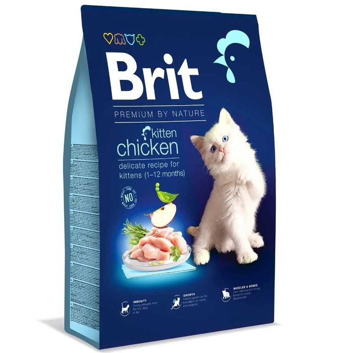 Сухой корм для котят Brit Premium by Nature Cat Kitten 8кг курица