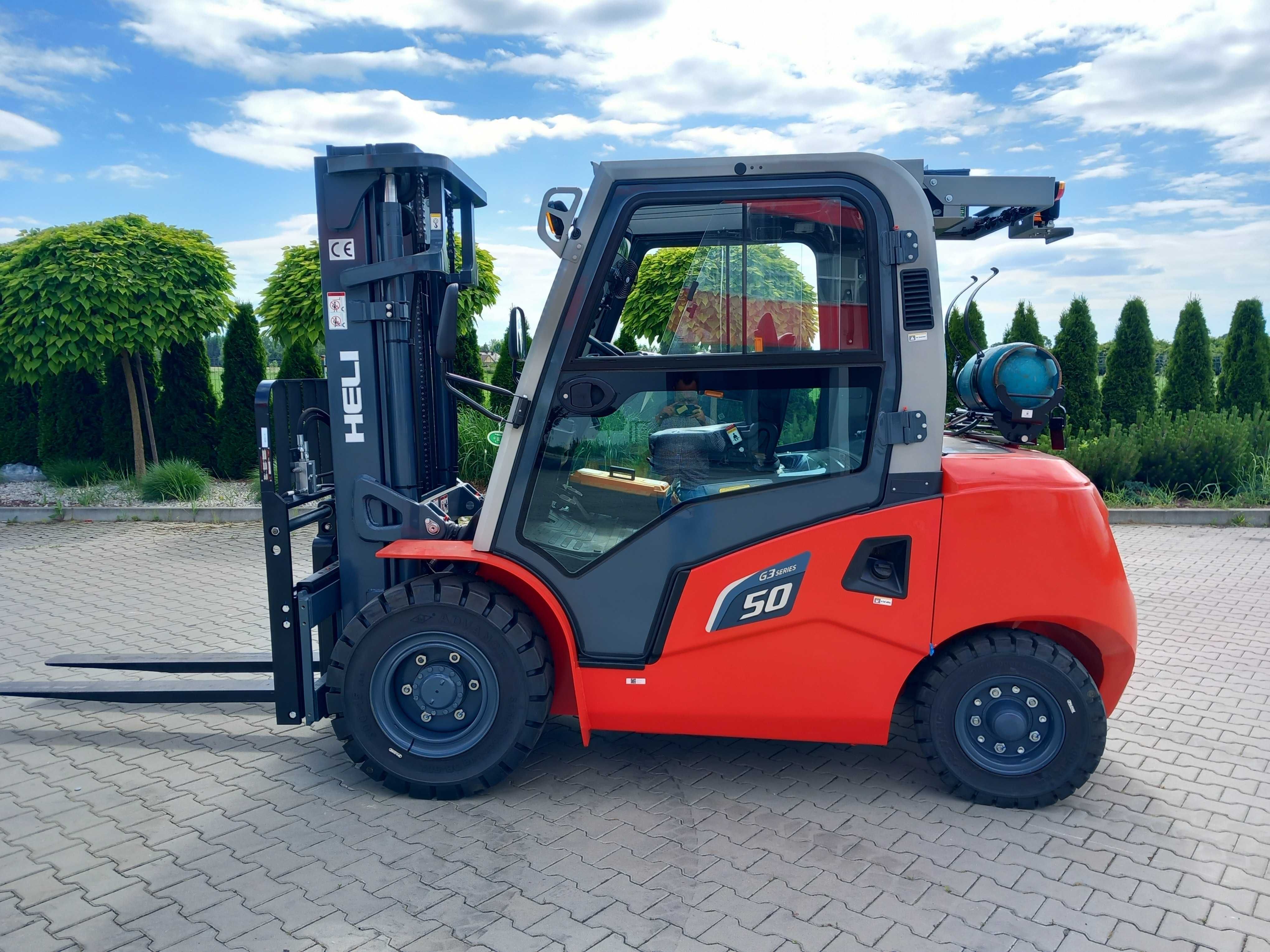 Wózek Widłowy Heli 5,0T Maszt 5,0 Triplex Silnik Kubota LPG *2024-04*