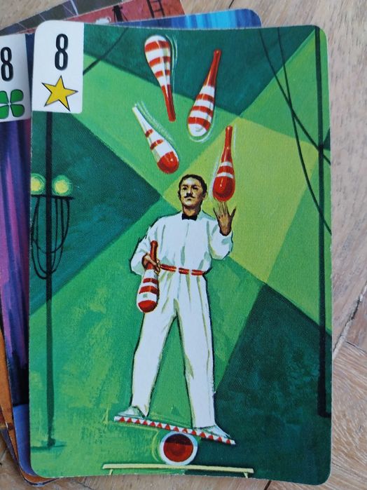 cartas de jogar: circo e palhaços, da década de 1970