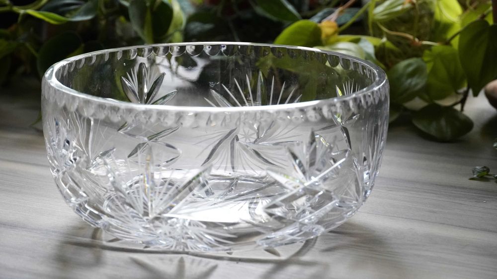 Masywna misa kryształowa duża PRL