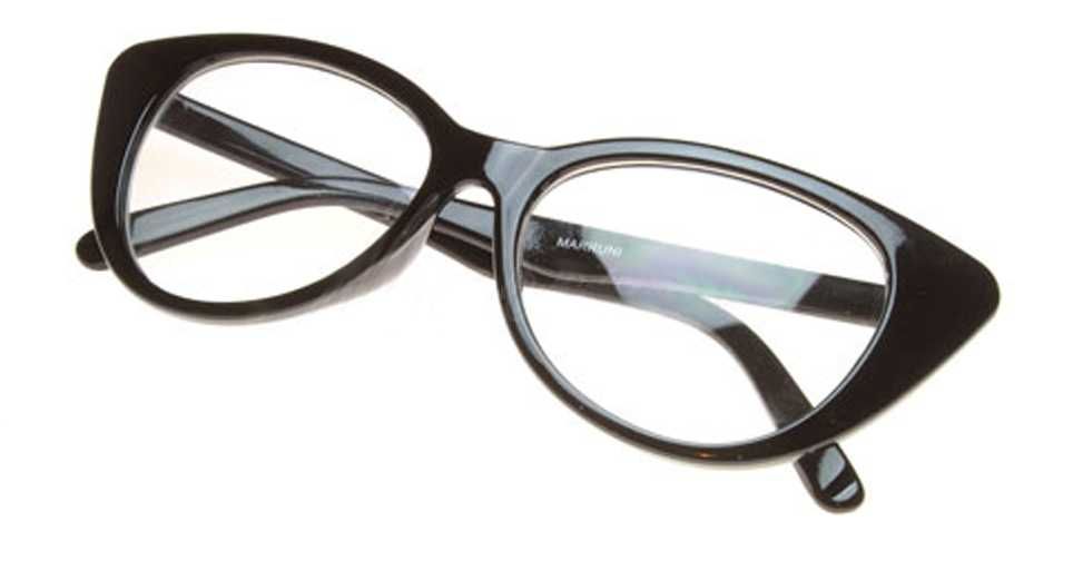 Okulary zerówki KOCIE OKO cat eye czarne oprawki