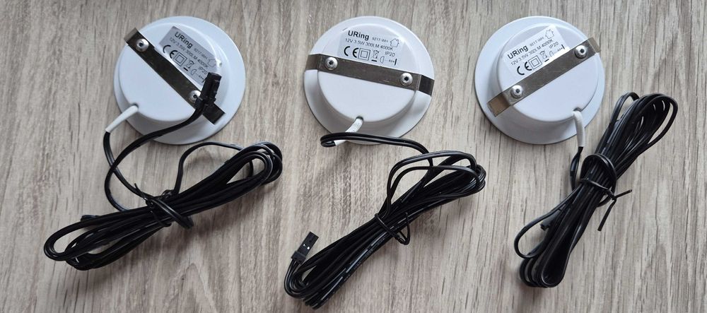 URing Zestaw 3 reflektorów LED do zabudowy 12 V ściemniane 3 W
