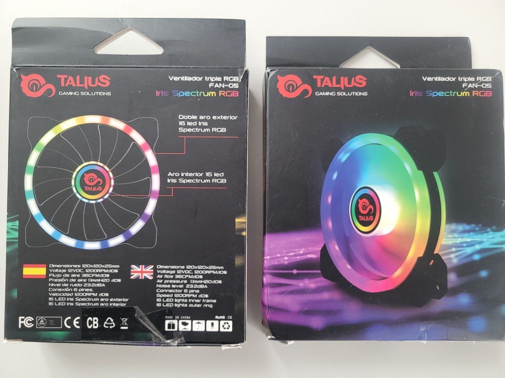 Wentylator Talius 120 x 120 mm RGB 2sztuki Wiatrak